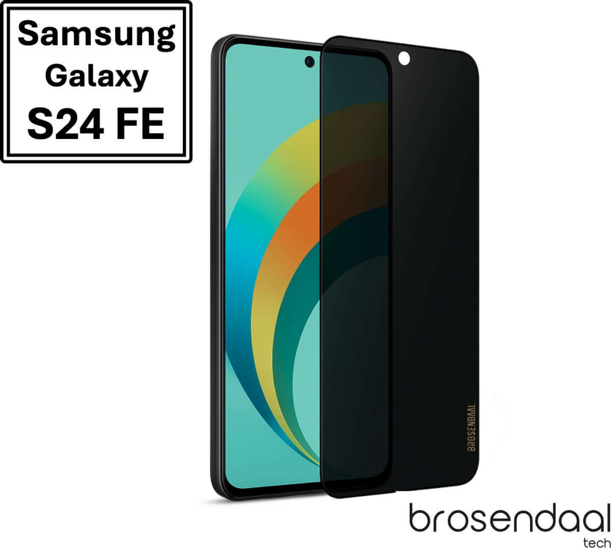 Brosendaal Privacy Screen Protector for Samsung Galaxy S24 FE anti-spy and scratch-resistant design.