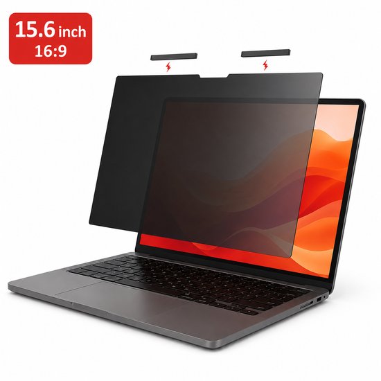 Brosendaal privacy filter op een 15.6 inch laptop 16:9