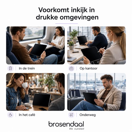 Gebruik van een iPad privacy filter in drukke omgeving