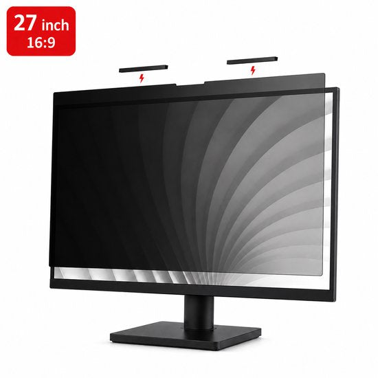 Brosendaal privacy filter op een 27 inch monitor 16:9