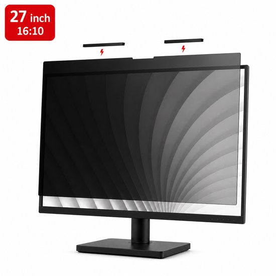 Brosendaal privacy filter op een 27 inch monitor 16:10